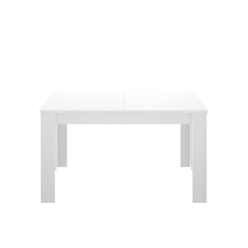 LIQUIDATODO ® - Mesa extensible de 140x90cm moderna y barata ext a 190cm en blanco brillo