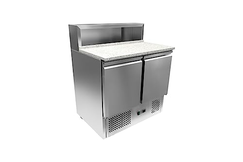 METRO Professional Mesa refrigerada para preparación de pizza GPS3600, acero inoxidable, con cajones frigorificos, 310 W, 286 L