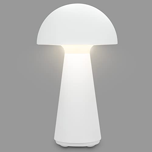 Briloner – Lámpara de mesa LED con batería, regulable gradualmente, táctil, luz móvil, lámpara de mesa LED exterior, lámpara de mesa LED inalámbrica, blanco mate