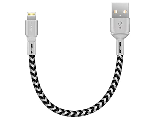 iSOUL Cable de carga Lightning para iPhone, cable USB trenzado corto de 15 cm para iPhone 13/12/11/Pro/XS/Max/XR/X/10/8/7/6s Plus, iPad Air/Pro/Mini, iPod [sincronización y carga ultrarrápidas]