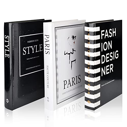 Juego de 3 libros decorativos de tapa dura, juego de 3 libros decorativos modernos, diseño de moda para mesa de café (moda/París/estilo)