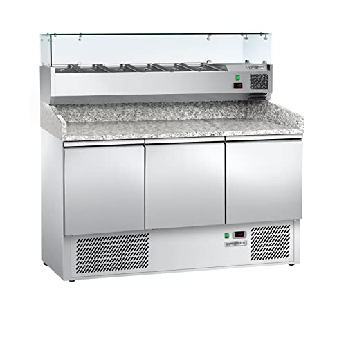 Mesa de refrigeración para pizza ECO - 1,4 x 0,7 m - con 3 puertas