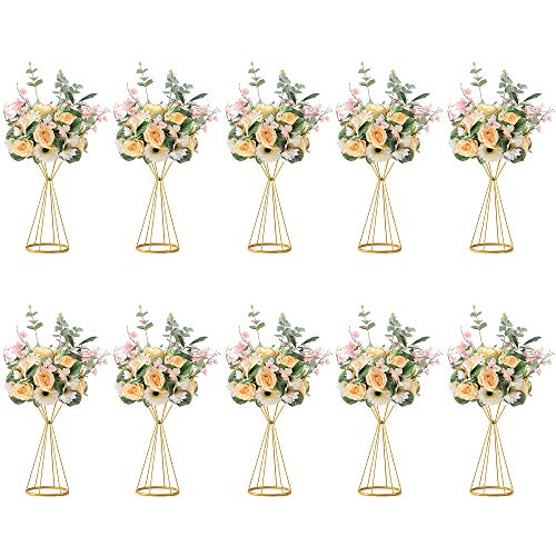 Sziqiqi 10 Piezas Soporte De Flores De Centro De Mesa para Boda, Florero de Plomo de Flores Artificiales, Jarrones Decoración para Celebraciones de Boda Partido Eventos Fiesta